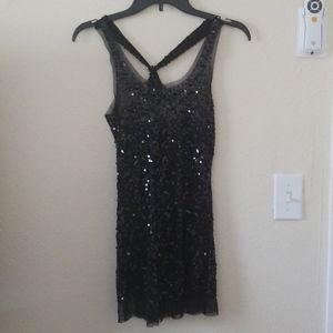 Sexy Black Mesh sequin  Tunic/Mini